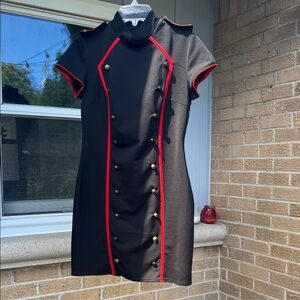 Hell Bunny Black Dress with Red Trim